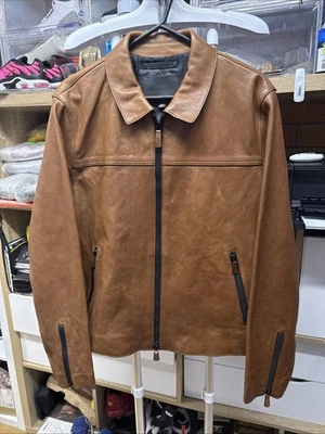 COACH Men’s Brown Leather Jacket Size L  - Image 1 of 4
