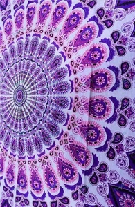 Vintage Handmade Cotton Tapestry Gypsy Beach Towel Mandala Boho Art Decor - Picture 1 of 7