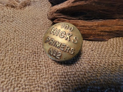 Antiguas imprimaciones Hicks Nº 2 100 ct COMPLETAMENTE Lata Repujada Era Guerra Civil Foto 1 de 4