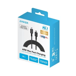 Anker 60W Braided USB-C To USB-C 10' Cable - Black - Picture 1 of 5