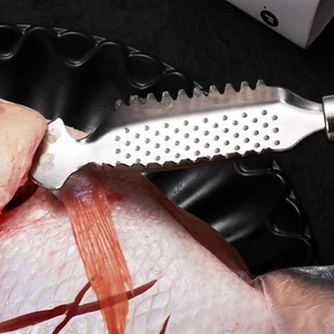 Herramienta rascadora ergonómica de escala de peces de acero inoxidable 2 piezas para un fácil manejo - Imagen 1 de 8