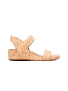 GENTLE SOULS KENNETH COLE Womens Beige 1/2" Platform Gisele Wedge Sandal 7 M - Picture 1 of 3