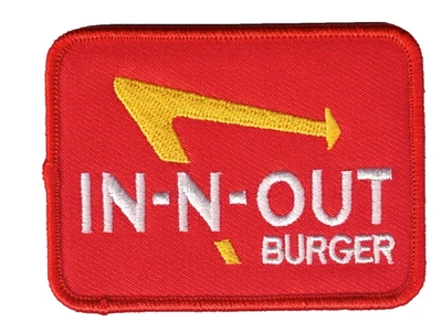 In-N-Out Burger Red Logo Premium 2x3in Embroidered Iron-on Patch - Image 1 of 2