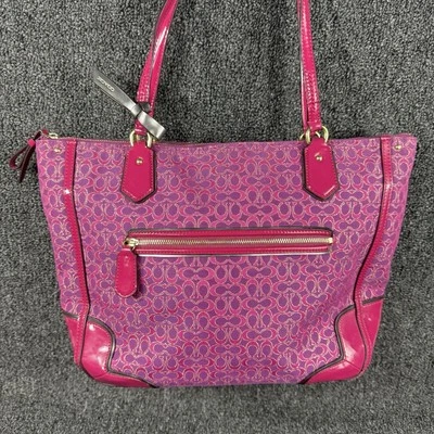 Bolso de Mano Coach 26414 Poppy Signature Metálico Magenta Púrpura Rosa Foto 1 de 4