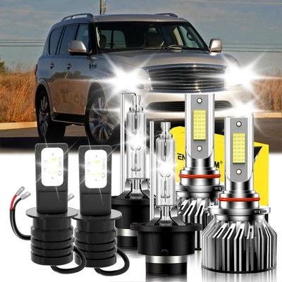 Faro delantero LED HID + bombilla antiniebla 6000K para Infiniti QX56 2004-2009 2010 Foto 1 de 4