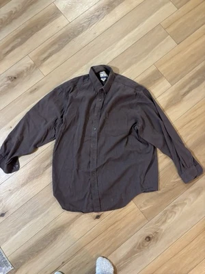 Camisa de manga larga High Sierra XL marrón 100 % algodón con botones para hombre Foto 1 de 4