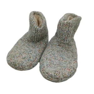 BOMBAS Gripper Slipper Booties Women’s Sz M (9-11.5) Oatmeal Color Fleece Lined - Picture 1 of 5