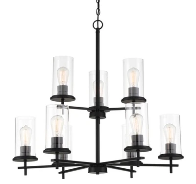 Lámpara de araña Minka Lavery 4099 Haisley 9 luces 32" W Vantage - carbón Foto 1 de 3