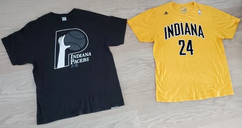 Lot of 2 Indiana Pacers T-Shirts Mens Hardwood Classics & Adidas XL Cover
