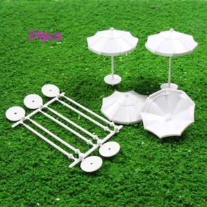 TYS05075 24pcs DIY parasol Model Train Railway Sun Beach Umbrella Gifts 1:75 OO - Picture 1 of 4