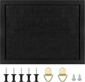 Cork Board Bulletin Board Felt Wood Framed Display Bulletin Board Wood Black - Picture 1 of 6