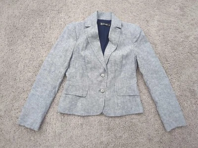 Blazer 7th Avenue Design Studio para mujer 0 gris dos botones 53 % lino Foto 1 de 4