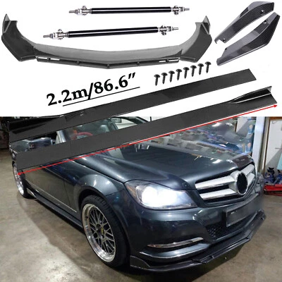 For Mercedes Benz E Fiber Front Bumper Lip Splitters Side Skirt Strut Rod - Изображение 1 из 4