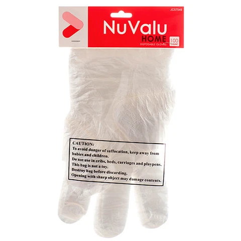 Nuvalu Disposable Glove 100Pc (1-Pack) Cleaning Disposable Glove Total 100 Pc Cover