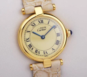 Refurbished Cartier Must Vendome Roman Index Quartz Ivory Dial Women's Watch - Picture 1 of 6