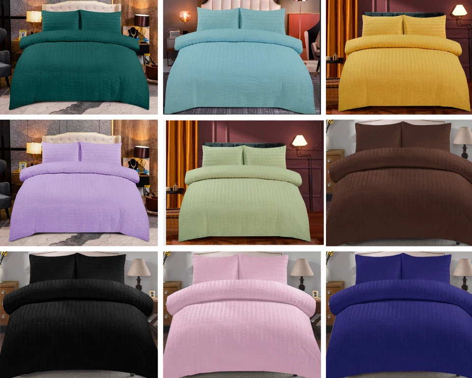 Seersucker Duvet Cover Set Premium Range Bedding Sets - Image 1 of 4
