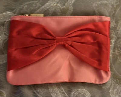 Ipsy 2024 December Pink Glam Bag w/ Red Bow, Bag Only - No makeup - Image 1 of 2