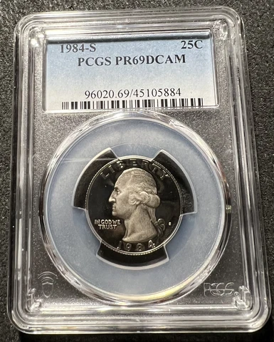 1984 S PROOF WASHINGTON QUARTER PCGS PR69RD DCAM FREE S&H Cover