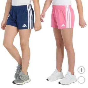 Adidas Youth Girls 2 Pack Short, Pink/Blue Size L (14) & XL (16) - Picture 1 of 3