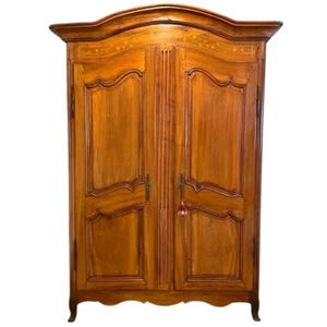 Antique French Provincial Louis XV-XVI Transitional Inlaid Cherry Armoire c.1800 - Picture 1 of 22