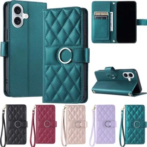 For iPhone 16 15 14 13 12 11 SE 7 8 Plus Magnetic Flip Wallet Leather Case Cover - Picture 1 of 46