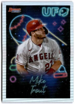 2022 Bowman's Best UFO Refractor #UFO-1 MIKE TROUT  Los Angeles Angels  - Image 1 of 2