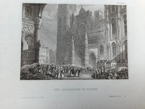 Stahlstich Die Cathedrale In Rouen 19. Jh. - Bild 1 von 1