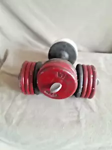 Pair of Vintage York Aristocrat Adjustable Dumbells - 14 lb Each - - Picture 1 of 6