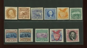 112P3//122P3 & 129P3 1869 Pictorial Issue Plate Proof Run of 11 Stamps  (Cv 68) - Picture 1 of 2