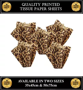 Leopard Animal Print Tissue Paper  Sheets Acid Free SatinWrap Patterned Wrapping - Picture 1 of 3