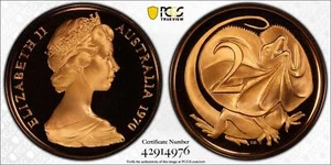 1970 Australia 2c Proof Coin PCGS PR69DCAM #4976 - Picture 1 of 2