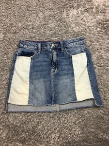 Cello Short Mini Skirt Womens Size Small Denim Patch - Picture 1 of 11
