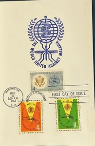 Greeting Card Type FDC 1194 Malaria Eradication Combo with UN Stamps - Picture 1 of 2
