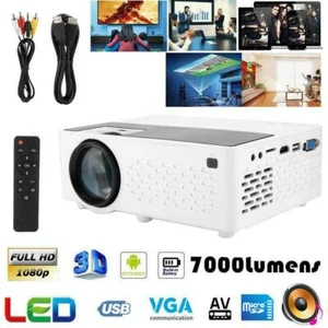 J12 1080P Projector Home Theater Cinema Wireless USB AV LED LCD 1800ANSI - Picture 1 of 20