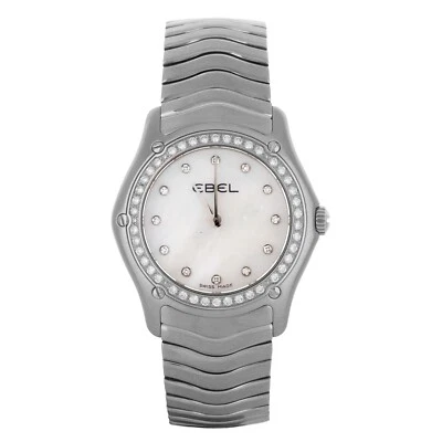 Ebel Classic Wave Stainless Steel MOP Dial Diamond Bezel 1215268 Full Set - Image 1 of 4