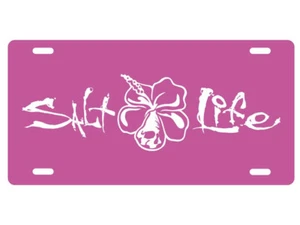 Salt Life SIGNATURE Pink "HIBISCUS" LICENSE PLATE NWT - Picture 1 of 1