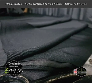 190grm - Black - Plain Upholstery Fabric  - Cars, Vans, Sofas - 180cm/71" wide - Picture 1 of 3