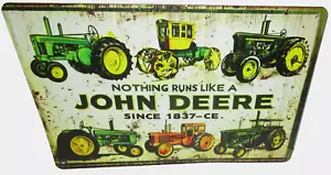 VINTAGE BLECHSCHILD 8" X 12" ~ NICHTS LÄUFT WIE EIN DEERE ~ SEIT 1837 - Bild 1 von 1