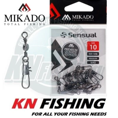 MIKADO BARREL Swivel with safety snap black nickel No.4 - 20 10pcs - Image 1 of 2
