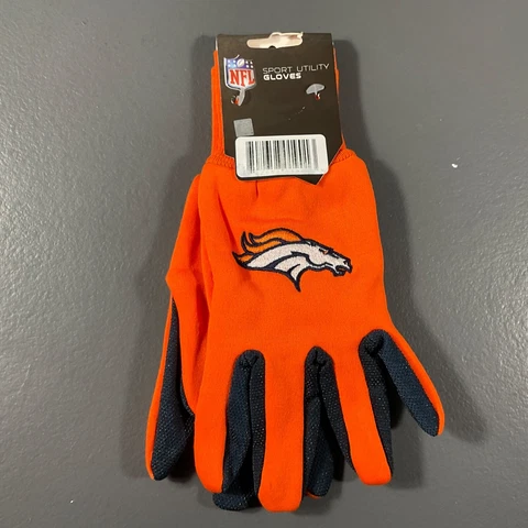 Denver Broncos Two Tone Sport Utility Gloves Orange Black Team Logo NFL Football Cover