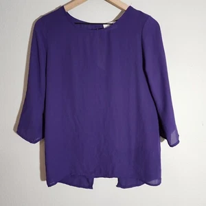Anthropologie Everly Chiffon Style Blouse Purple Size Small - Picture 1 of 8