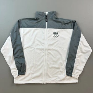 Team USA Olympic Committee Track Jacket Mens XL White Gray Full Zip Long Sleeve - Picture 1 of 14
