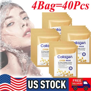 40pcs Anti-Wrinkle Collagen Face Mask Moisturizing Anti-Aging Repair Brightening - Picture 1 of 20