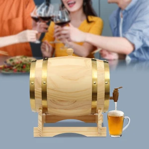 Fusto per vino 5L fusto in legno fusto per vino con supporto fusto in legno per whisky vino liquore - Foto 1 di 23