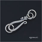 Antique Sterling Silver S Hook Fish Clasp 18mm with Jump Ring 6mm #51824