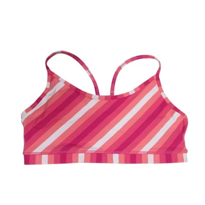 Sujetador Lululemon Tiras Rosa Rayas Espalda Corredora Talla 8 Yoga Malla Foto 1 de 3