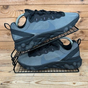 Nike Turnschuhe Herren Größe UK 7 React Element 55 Grau Schwarz Mesh Laufschuhe - Bild 1 von 12