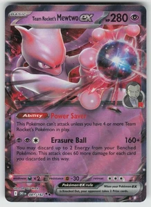 Team Rocket's Mewtwo ex doble raro SV10: Destined Rivals 081/182 casi nuevo - Imagen 1 de 2