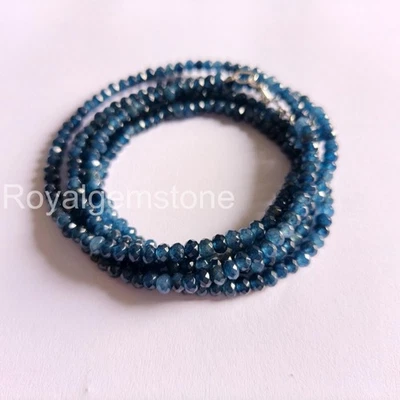 AAA Quality - Blue Sapphire Beads, Faceted Sapphire Beads, Rondelle Sapphire 4mm - Image 1 of 4