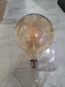 OMAYKEY 12W Dimmable Large LED Globe Bulb G125 E26 2700K Clear Tinted Glass - Picture 1 of 10